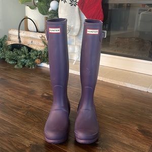 New Hunter Women's Original Tall Rain Boots, Purple Size  US 8